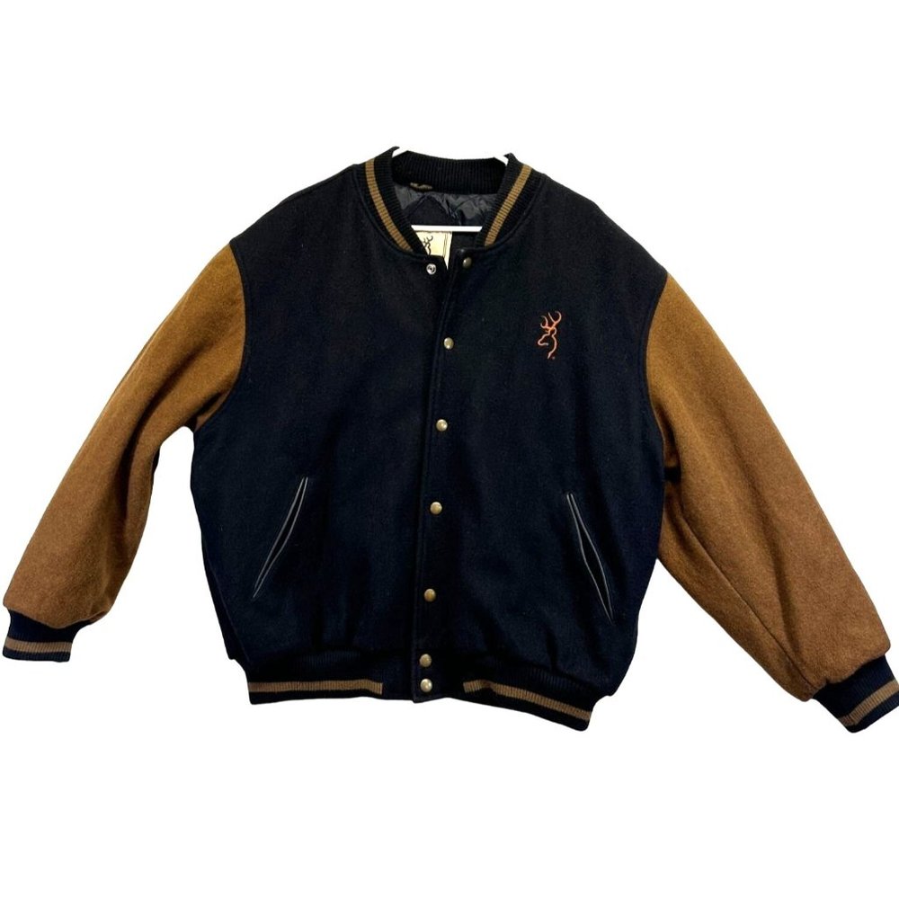 Browning Since1878 Vintage Wool Varsity Jacket Embroidered Hunting Size 44